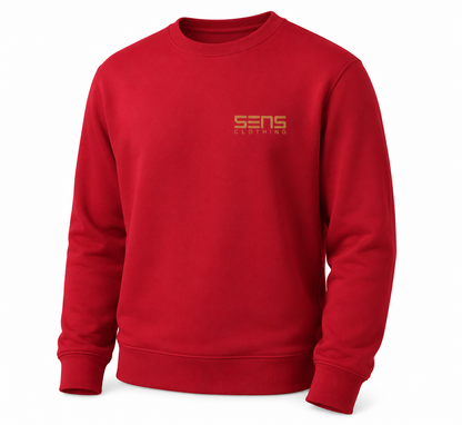 Crewneck Camp de Base délavé Rouge cerise – coton biologique GOTS®, 5ens clothing